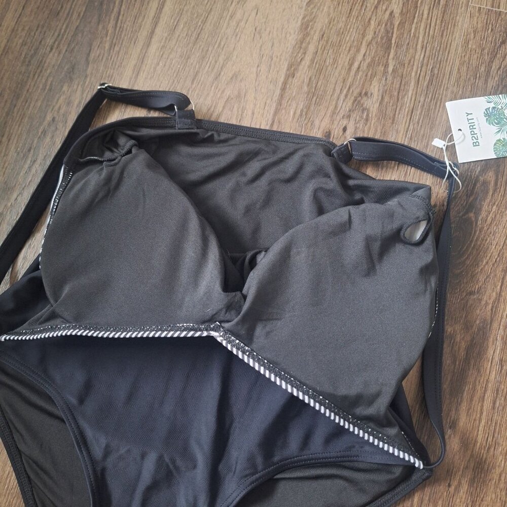 NWT B2Prity One Piece Swimsuit Striped  Removable Padding - Picture 5 of 7